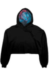 women crop fleece hoodie - black