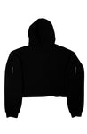 women crop fleece hoodie - black