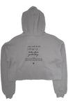 women crop fleece hoodie - gray