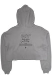 women crop fleece hoodie - gray