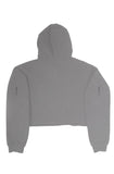women crop fleece hoodie - gray