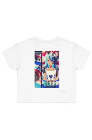 women Street Crop Tee - white
