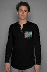 long sleeve henley - limited edition - black