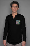 long sleeve henley - limited edition - black