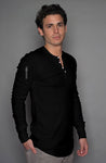 long sleeve henley - limited edition - black
