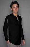long sleeve henley - limited edition - black