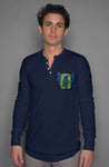 long sleeve henley - limited ed. blue