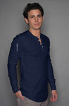 long sleeve henley - limited ed. blue
