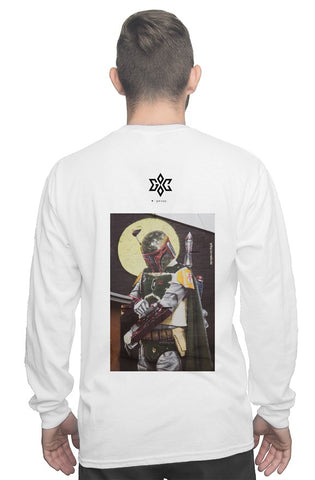 white premium long sleeve tee 